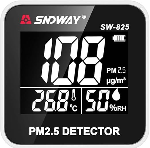 Real Instruments SW-825 Digital Air Quality Monitor Laser PM2.5 Detector Gas Temperature Humidity Monitor, AQM-13