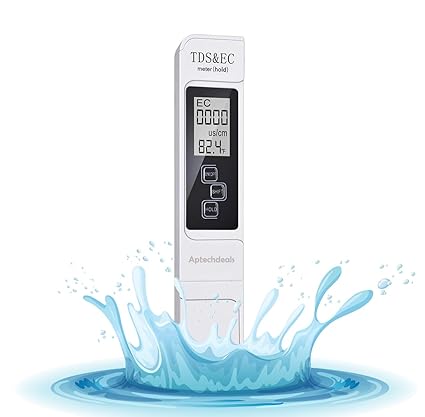 Real Instruments Digital TDS & EC Meter Water Quality Tester Temperature Meter, High Performance pen-Type Meter, Purity Tester, ATC Function, 1ppm Resolution, 0-9990 ppm | 4-digit display TDS Meter EC Meter For Ro Purifier (TDS EC)