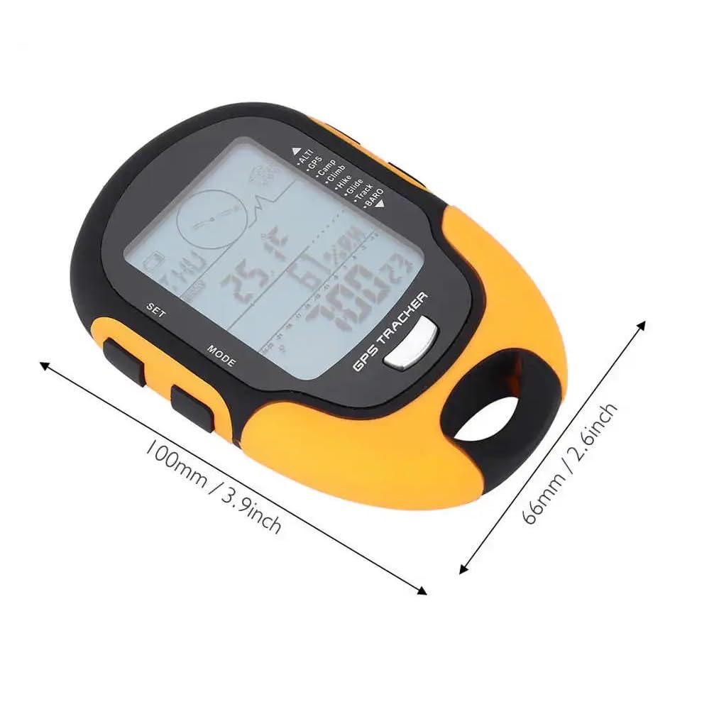 Real Instruments Multifunctional Digital Altimeter Barometer Digital Compass Thermometer Clock Time Calendar Weather Forecast For Outdoor Altimeter With Time Height Gauge LCD Backlight (FR500)