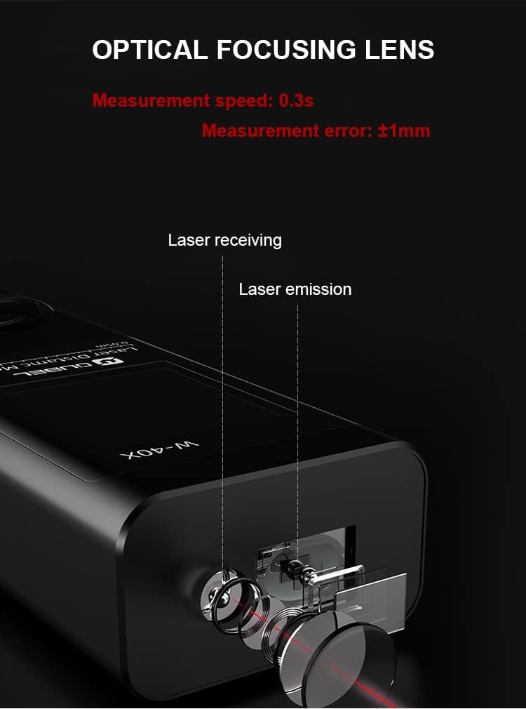 Real Instruments 80 Meters(263 feet) Rechargeable Angular Measure Metal Ultra Mini Compact Laser Distance Meter Range Finder Portable Digital Measuring Device