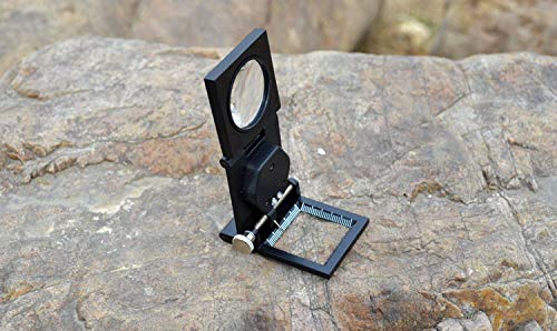 Real Instruments 10X Metal Folding Pocket LED with Scale Magnifying Glass Magnifiers Microscope Jewelry, Watch, Mobile Repair Loupe Magnifier Zinc Alloy Material - Model TH9005B