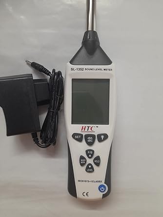 HTC SL-1352 Digital Sound Level Meter Range from 30 dB to 130 dB, A-Weighting & C-Weighting, Fast/Slow Response Modes, LCD Display with Backlight, Data Hold Function, Auto Power Off for Industrial, Environmental & Occupational Noise