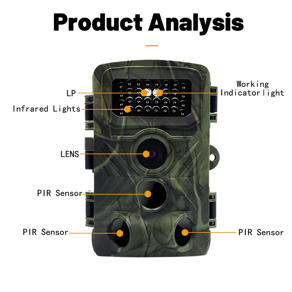 Real Instruments PR3000 36MP 1080P Night P Video Taking Trail Camera Multi-Function Outdoor s Animal Observation House Monitoring Camera IP66 Waterproof with 34 Lights Camera