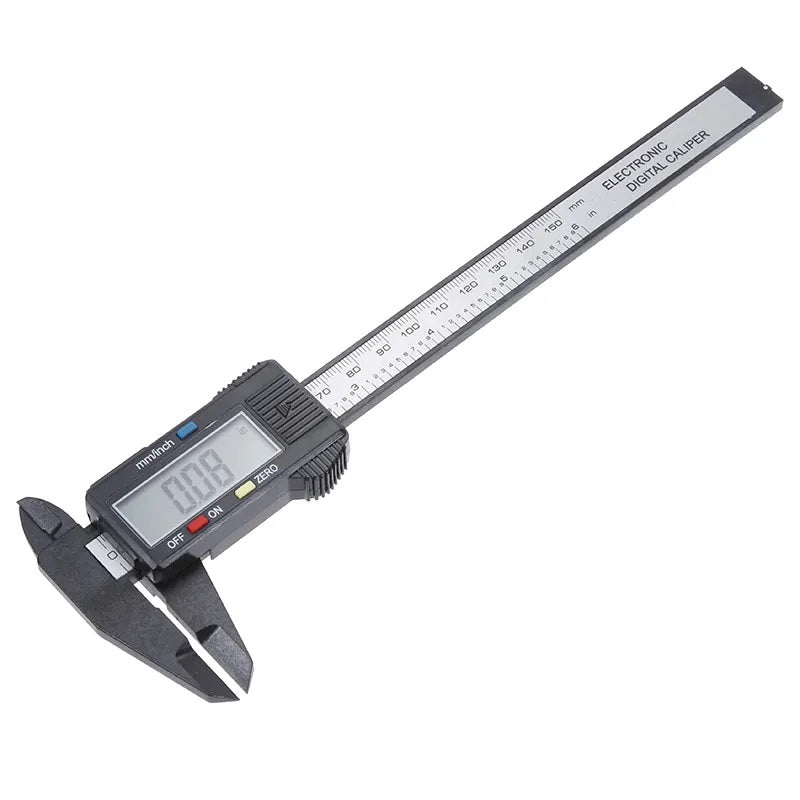 Real Intruments Digital Carbon Fiber Vernier Caliper 0-150mm (0-6 Inch), LCD Display, Dual Metric & Imperial Unit Conversion, Zero Reset Function & Lightweight Non-Magnetic Corrosion-Resistant Composite Material for Woodworking, Jewelry, DIY etc, VC-03