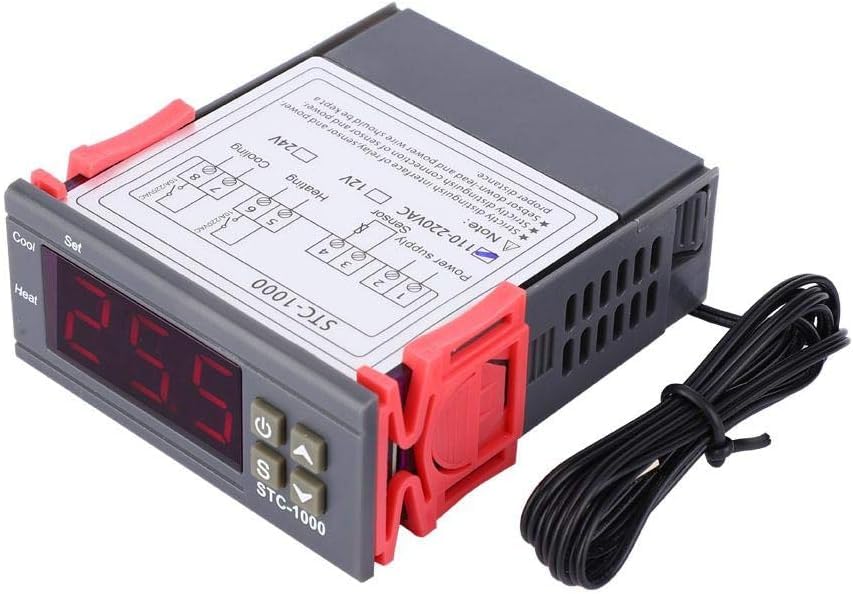 Real Instruments STC-1000 Temperature Controller Thermostat Incubator Electronic Digital Display Temperature Relay NTC Sensor (Upgraded -50° ~ 99°C) Multipurpose Controller With Sensor Probe