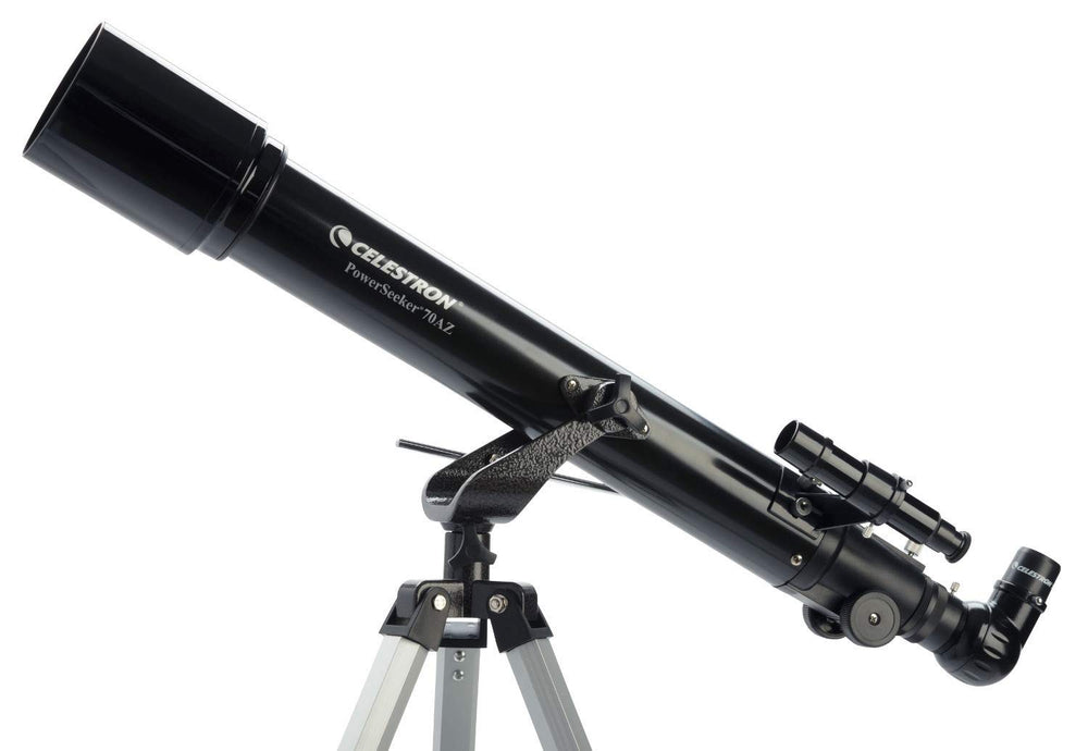 Celestron 70AZ Achromatic Refractor Telescope with 70mm Aperture, 700mm Focal Length, Altazimuth Mount, and Adjustable Aluminum Tripod for Beginner Astronomers and Terrestrial Viewing