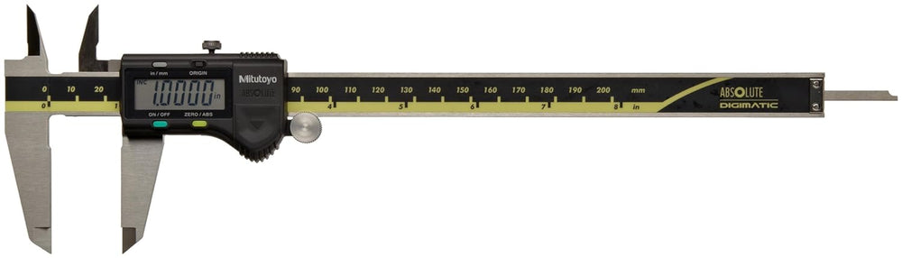 Mitutoyo High-Precision 500-197-20 Digital Vernier Caliper 200mm / 8 inch with Large LCD Display, Stainless Steel Construction, Dual Metric & Imperial Measurement System, Advanced Absolute Scale Technology, Zero Setting Function, VC-10