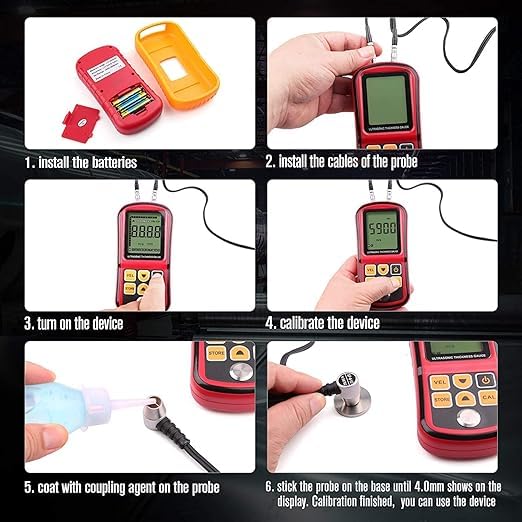 Real Instruments Ultrasonic Thickness Gauge - High Precision, Wide Measuring Range, and User-Friendly LCD Display for Accurate Thickness Measurements - GM100