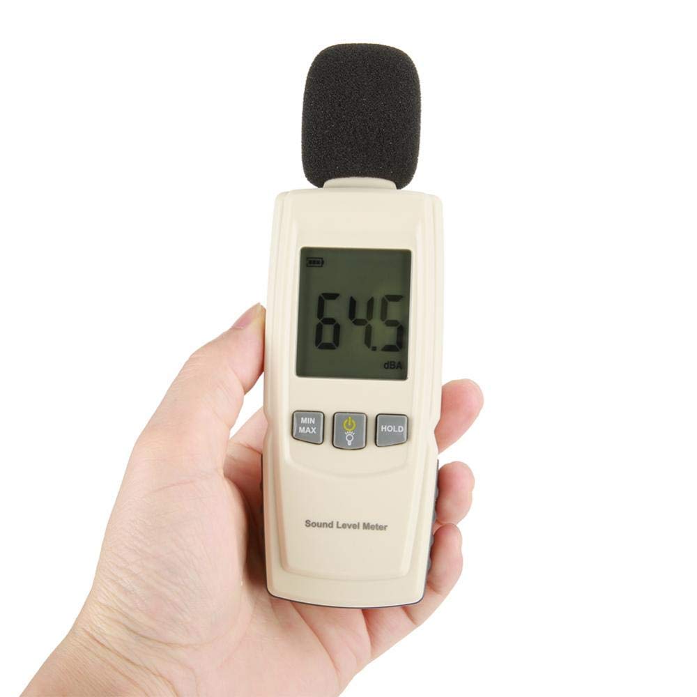 Real Instruments Digital Handheld 30-130 dB Sound Level Audio Volume Noise Meter Tester Max/Min/Data Hold, LCD Display And Backlight Portable Measurement Equipment Decibel Meter Device (GM-1352)