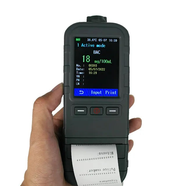 Real Instruments AlcoEasy A50 Digital Alcohol Breath Analyzer with Advanced Fuel Cell Sensor Technology, 2.8-Inch Full Graphic TFT Touch Screen Display, Integrated Thermal Printer, 20,000 Test Memory Capacity & Dual Active/Passive Measurement Modes, AT-22
