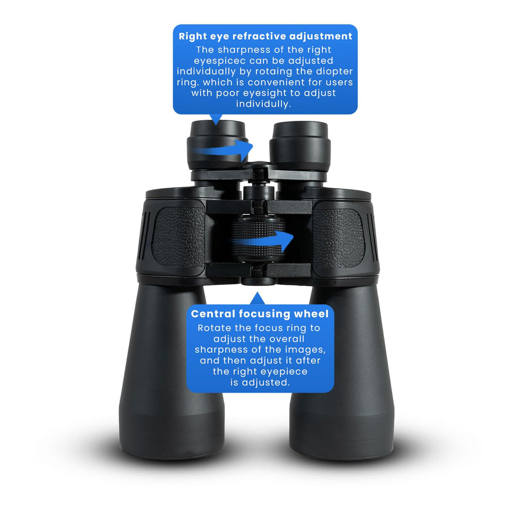 Real Instruments 15X70 Professional Binoculars - Ultra Sharp Focus, FMC Multi-Coated, BAK4 Prism, Lightweight, Tripod Compatible, Ideal for Bird watching, Wildlife & stargazing with Carrying Case