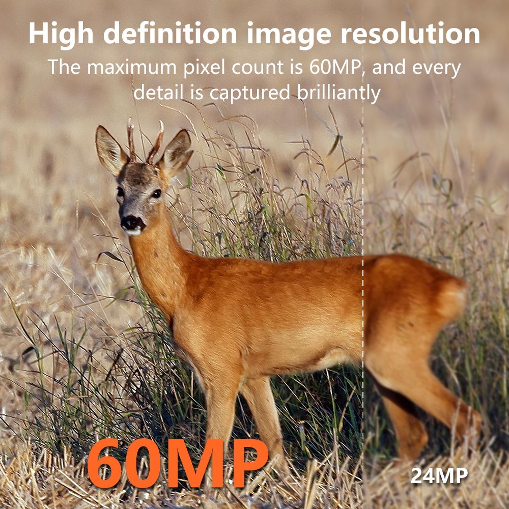 Real Instruments PR906W Wifi Hunting Trail Camera 60MP HD 5K APP Control Infrared IR Night Vision Photo Trap Wireless Wildlife Cam