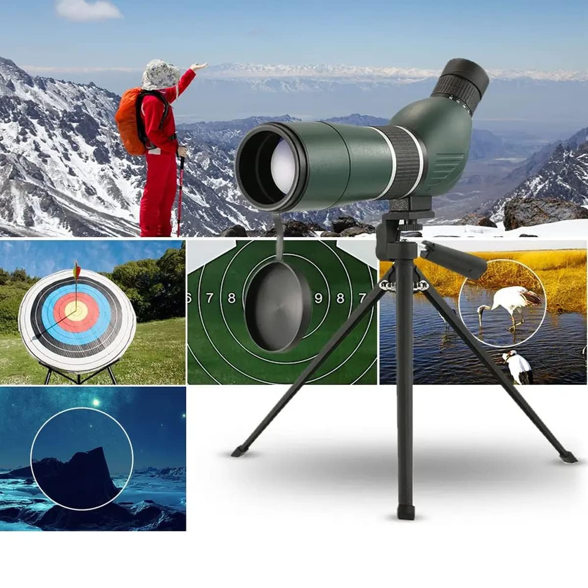 Real Instruments 20-60 X 60 Monocular for Long Distance Powerful Zoom Monocular Telescope with Tripod & Mobile Holder Spotting Scope for Long Distance Wild Photography Star Gazing Hunting-Carry Case