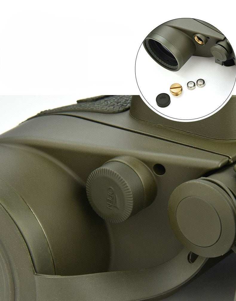 Real Instruments 10x50 Waterproof Marine Binoculars Floating Design with Compass & Rangefinder