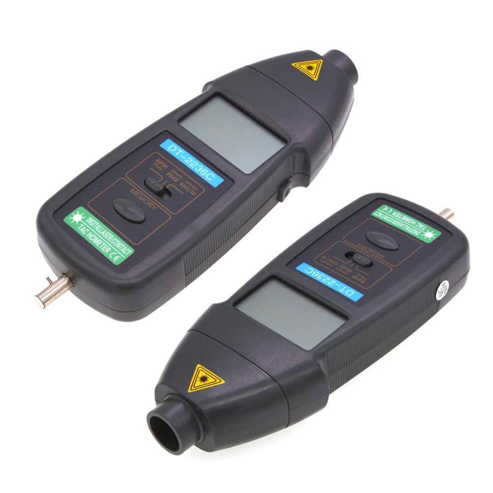 Real Instruments DT-2236C Digital Non Contact & Contact Tachometer Range 2.5 To 99999 Rpm Rotation Speed Measurement Non Magnetic Measure Speed Meter Tester Photoelectric Scale Speedometer Laser