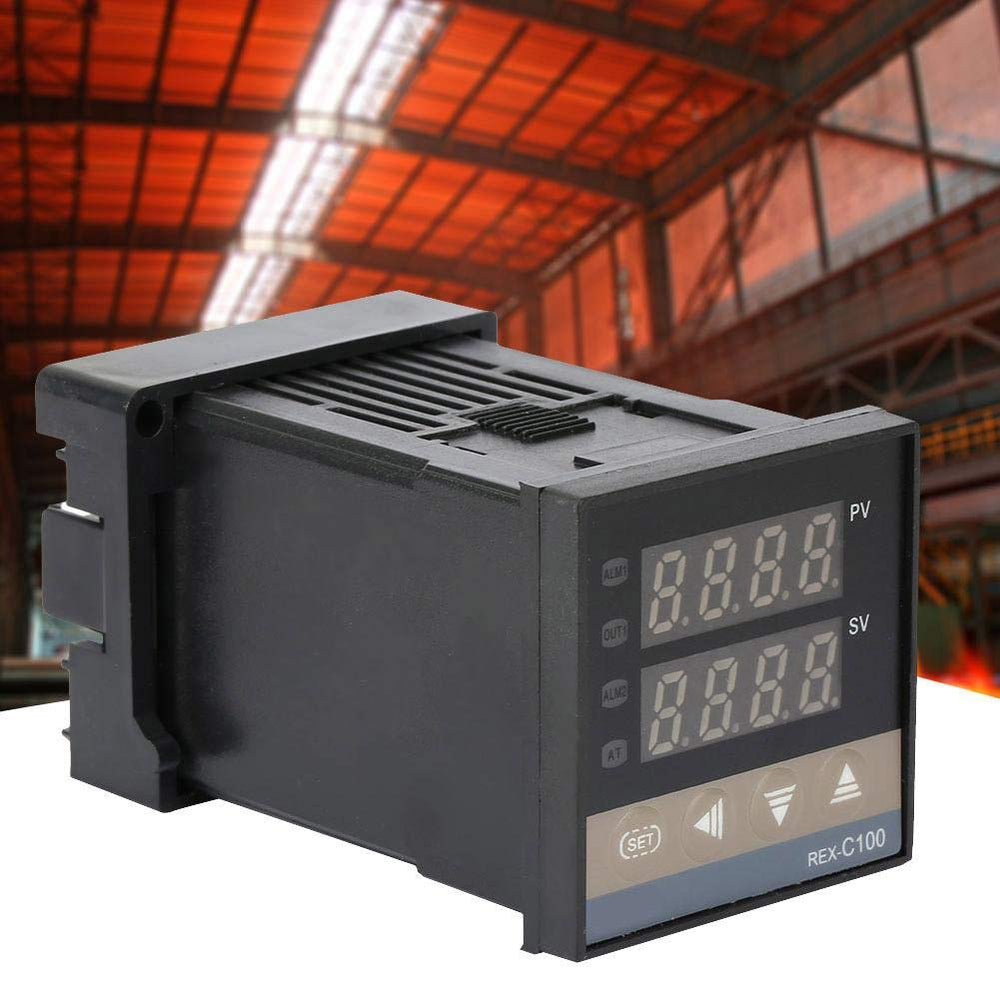 Real Instruments Digital LED Display Temperature Controller With Thermostat Control Switch NTC Sensor Probe For Egg Incubator (REX-C100)