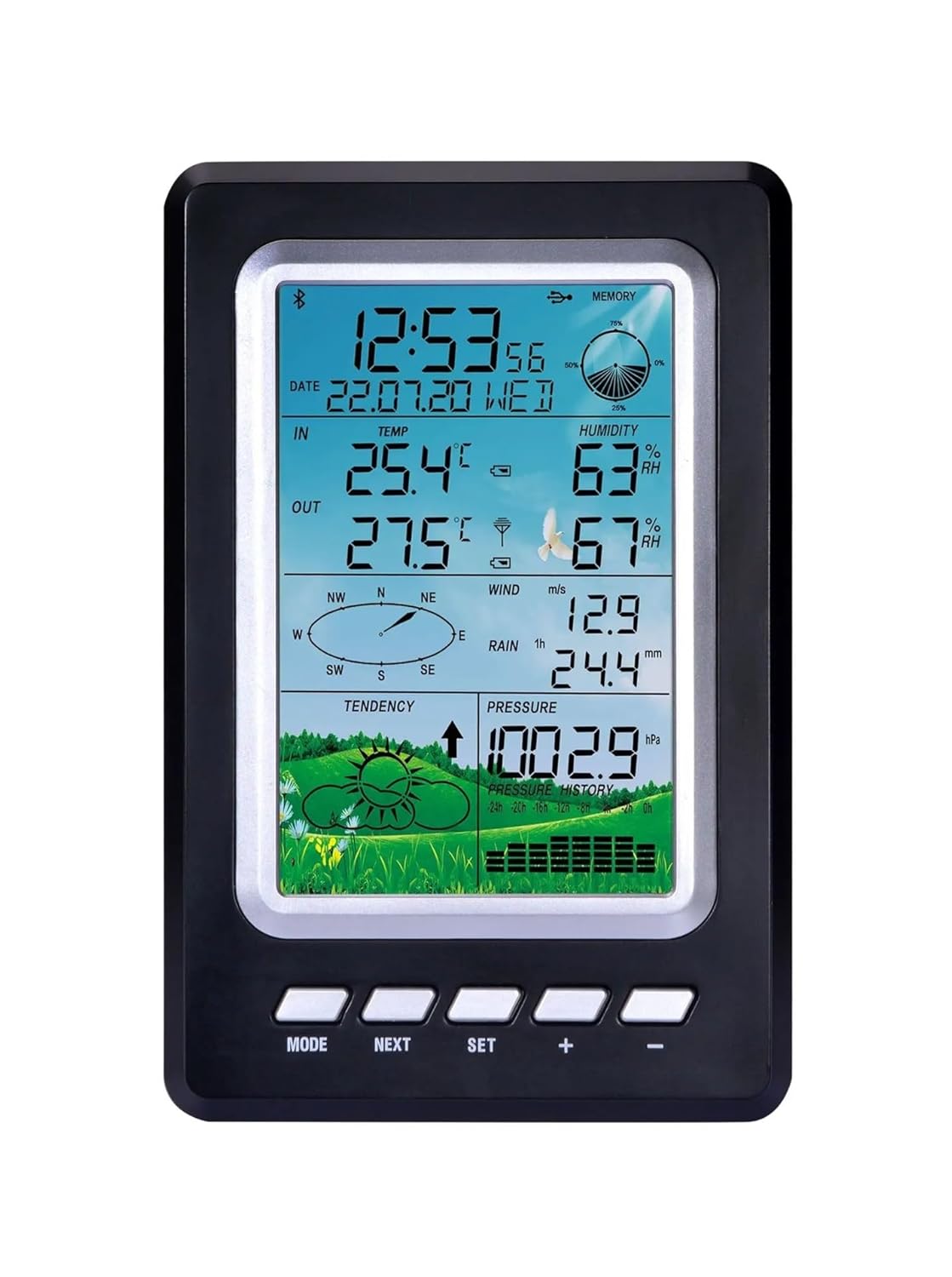 Real Instruments Wireless Solar Indoor and Outdoor Measurement Of Air Pressure Weather Station ,WS3030C