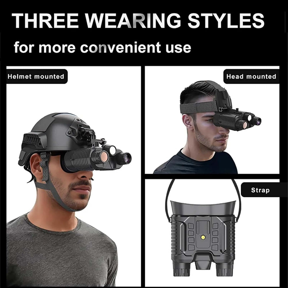 Real Instruments NV8161 Military Tactical Night-Vision Goggles Head Mounted Binoculars, 4K HD IR Night Vision Binoculars with 8X Digital Zoom, Save Photo and Video with 32GB Memory Card, Built-in 3000Mah Battery