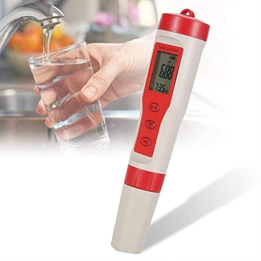 Real Instruments 4-IN-1 Water Quality Tester Pen Water Quality Analysis Instrument Waterproof PH/TDS/EC/Temperature Meter PH Meter TDS Meter With ATC Digital