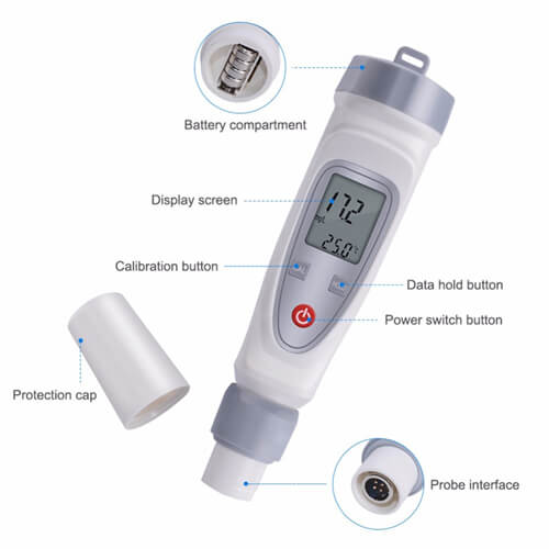 Real Instruments JPB-70A High-Precision Dissolved Oxygen Meter with Wide Measurement Range, Automatic Air Calibration, Temperature Compensation, IP54 Waterproof, & User-Friendly for Environmental Monitoring, Aquaculture, Water Treatment & Laboratory