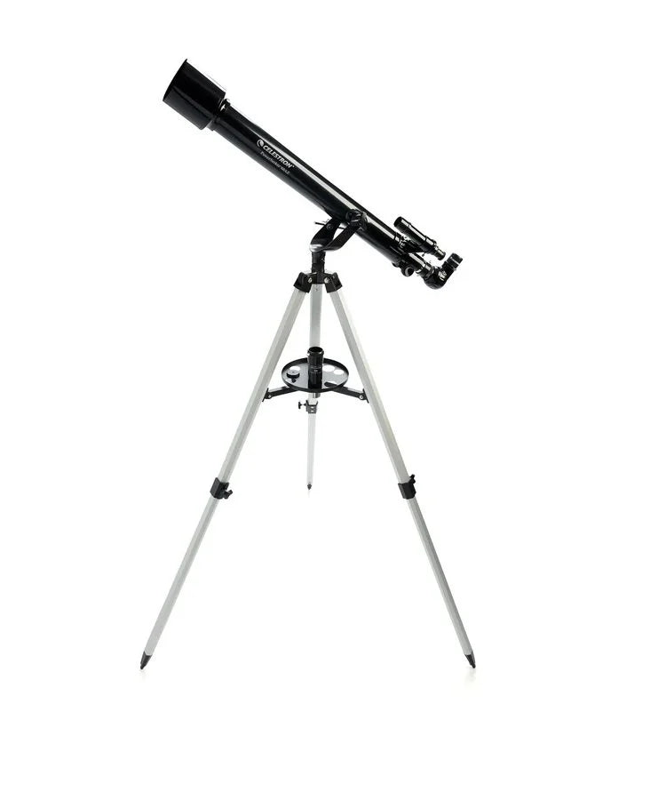 Celestron 60AZ Achromatic Refractor Telescope with 60mm Aperture, 700mm Focal Length, Altazimuth Mount, and Adjustable Aluminum Tripod for Beginner Astronomers and Terrestrial Viewing