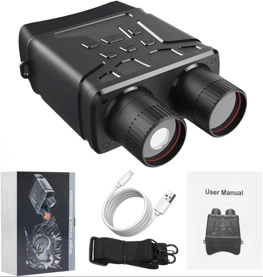 Real Instruments R6 Digital Night Vision Binoculars, 1080p Full HD Photo Night Vision Infrared Optical Binocular 5X Digital Zoom Photo Video Playback Modes 2.4-inch Display 1000ft Viewing Distance Goggles Day & Night Use for Hunting, Camping, Surveillance