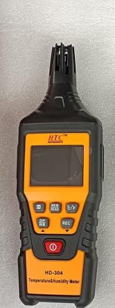 HTC HD-304 Advanced Temperature and Humidity Meter with Dew Point and Wet Bulb Measurements, Large Backlit LCD, Fast Response Time, and Data Logging Capability for HVAC, Industrial, and Environmental Applications