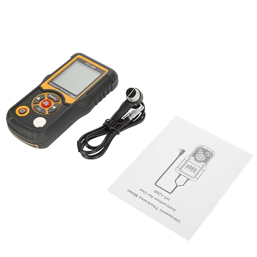 Real Instruments Ultrasonic Thickness Gauge Meter Steel Thickness Tester 1.2-225mm Range 0.1mm Resolution HT-1200