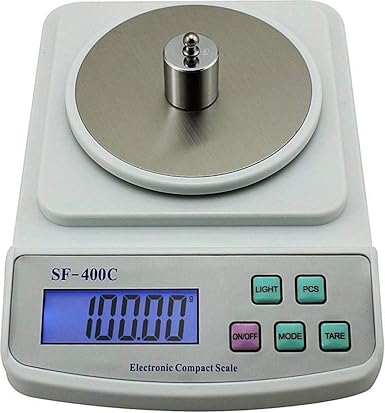 Real Instruments Digital Scale Gold Jewellery Weight measuring machine for Homes, Labs, Scientific & Research Use(SF400C) Electronic Weighing scale Backlight with Windshield Cover (Multipurpose)