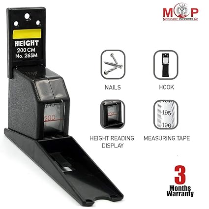 Real Instruments Stature Meter 2M Height Measuring Tape Stature Meter Home Adult Children Roll Ruler Wall Mounted Growth Stature Meter Height Measure Measuring Measurement Tape Black