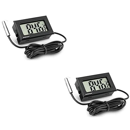 Real Instruments TPM-10 Digital Freezer Thermometer with Wide Temperature Range, High Accuracy, Waterproof Probe, and Compact LCD Display for Monitoring Freezer, Refrigerator, and Aquarium Temperatures