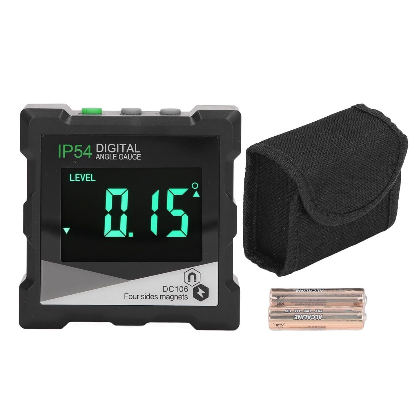 Real Instruments Digital Protractor, Magnetic Level Box Angle Measuring Gauge Inclinometer Compact Angle Finder Portable Angular Measurer Digital Meter (DC106)