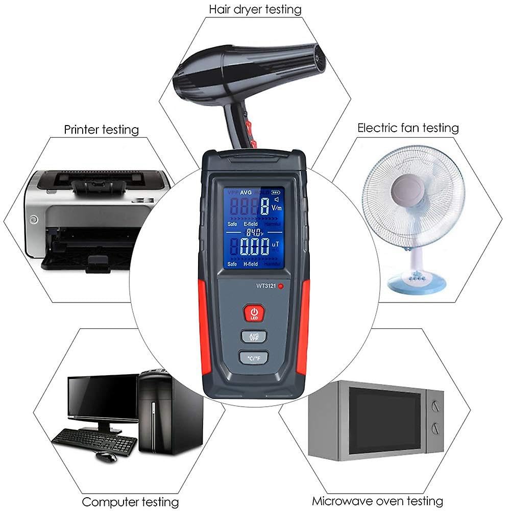 Real Instruments Emf Meter, Electromagnetic Radiation Tester,hand-held Mini Digital Backlight Lcd Emf Detector Sound And Light Alarm Great Tester For Home Emf Inspections, Office, Outdoor (WT3121)