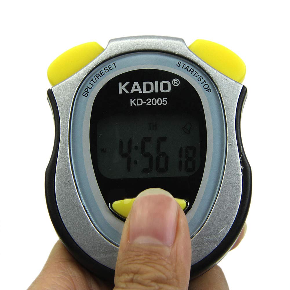 Real Instruments KD-2005 Sports Stopwatch Multi-function Electronic Stopwatch Running imer Waterproof Hand Held LCD Display Chronograph with Date, Time and Alarm Function for Sports Fitness Trainers