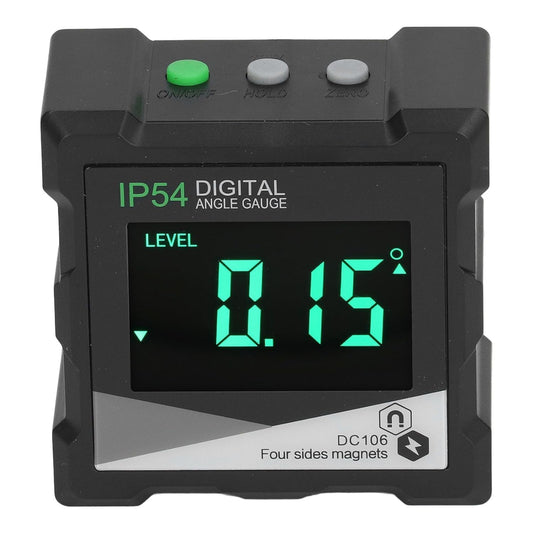 Real Instruments Digital Protractor, Magnetic Level Box Angle Measuring Gauge Inclinometer Compact Angle Finder Portable Angular Measurer Digital Meter (DC106)