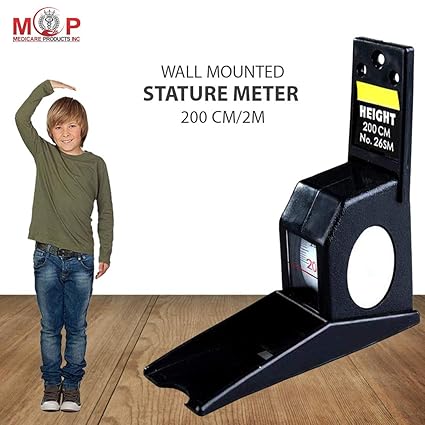 Real Instruments Stature Meter 2M Height Measuring Tape Stature Meter Home Adult Children Roll Ruler Wall Mounted Growth Stature Meter Height Measure Measuring Measurement Tape Black