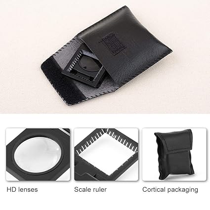 Real Instruments 10X Metal Folding Pocket LED with Scale Magnifying Glass Magnifiers Microscope Jewelry, Watch, Mobile Repair Loupe Magnifier Zinc Alloy Material - Model TH9005B