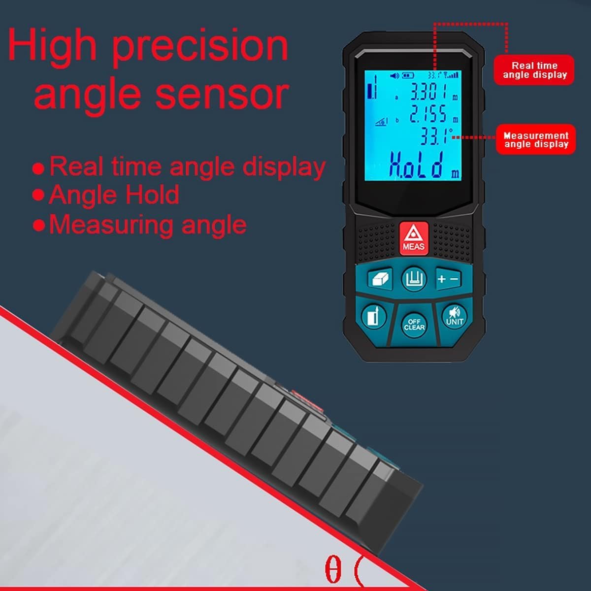 Real Instruments Laser Distance Meter Waterproof Level 120 Meter LDM Laser Range Finder LDM-120 (LDM-50M)