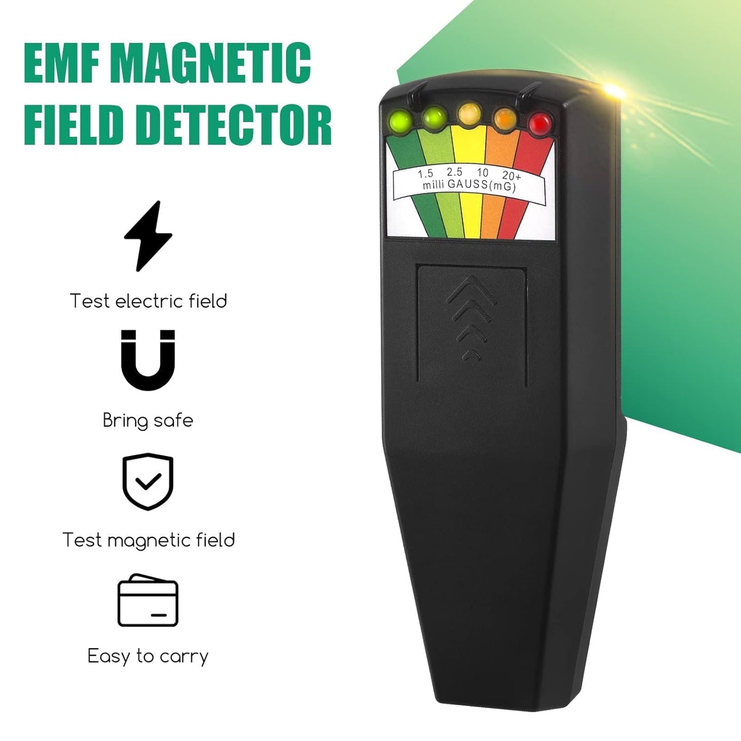 Real Instruments Emf Meter, Electromagnetic Radiation Tester,hand-held Mini Digital Backlight Lcd Emf Detector Sound And Light Alarm Great Tester For Home Emf Inspections, Office, Outdoor (K2)