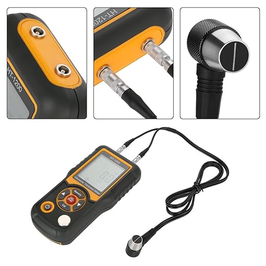 Real Instruments Ultrasonic Thickness Gauge Meter Steel Thickness Tester 1.2-225mm Range 0.1mm Resolution HT-1200