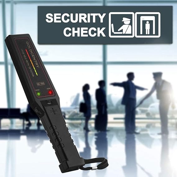 Real Instruments Metal Detector GC-1002 with Adjustable Sensitivity, 22 kHz High-Frequency Operation, 6-Inch Maximum Detection Depth, Audio and Visual Alerts, Lightweight Portable Design for Security, Treasure Hunting, and Industrial Applications