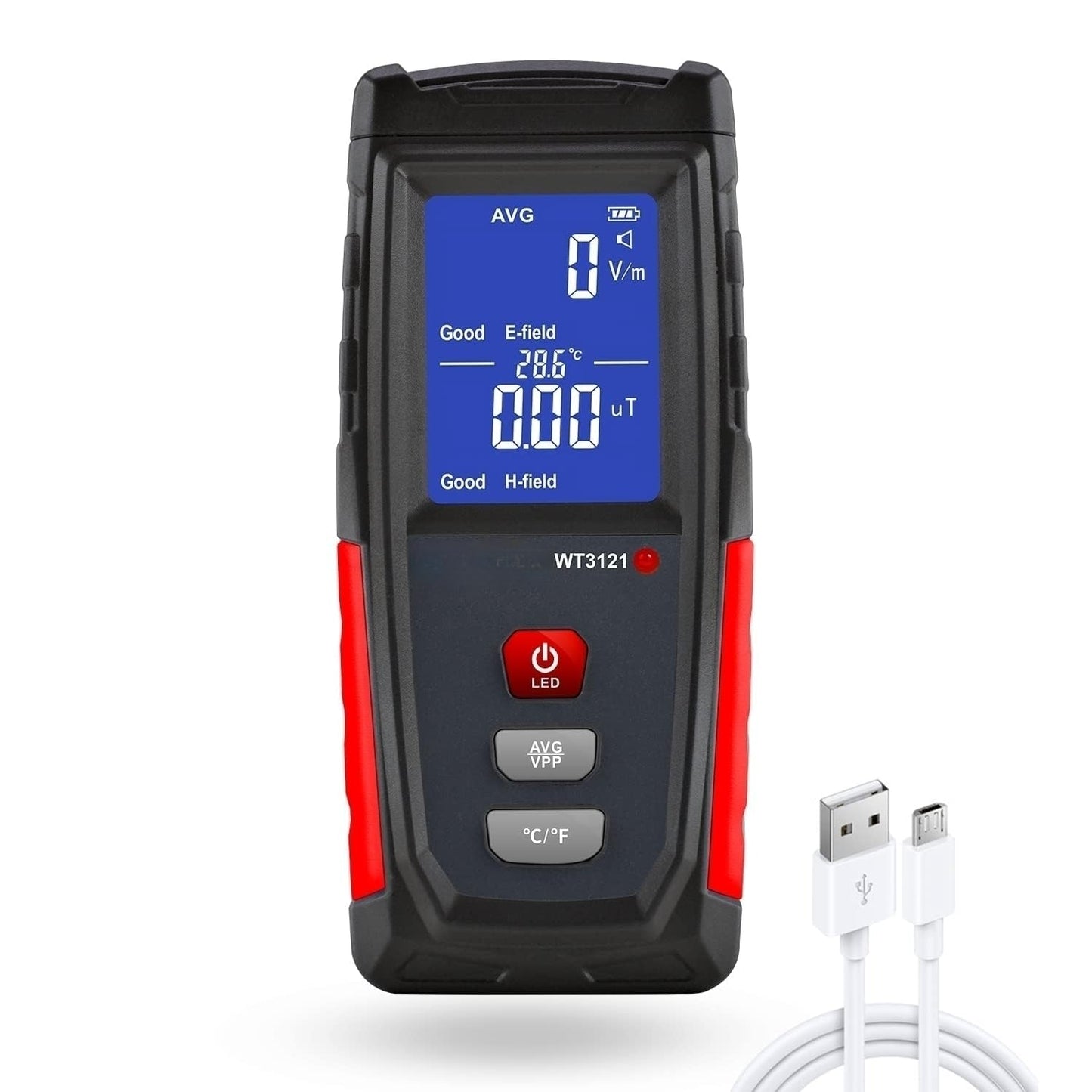 Real Instruments Emf Meter, Electromagnetic Radiation Tester,hand-held Mini Digital Backlight Lcd Emf Detector Sound And Light Alarm Great Tester For Home Emf Inspections, Office, Outdoor (WT3121)