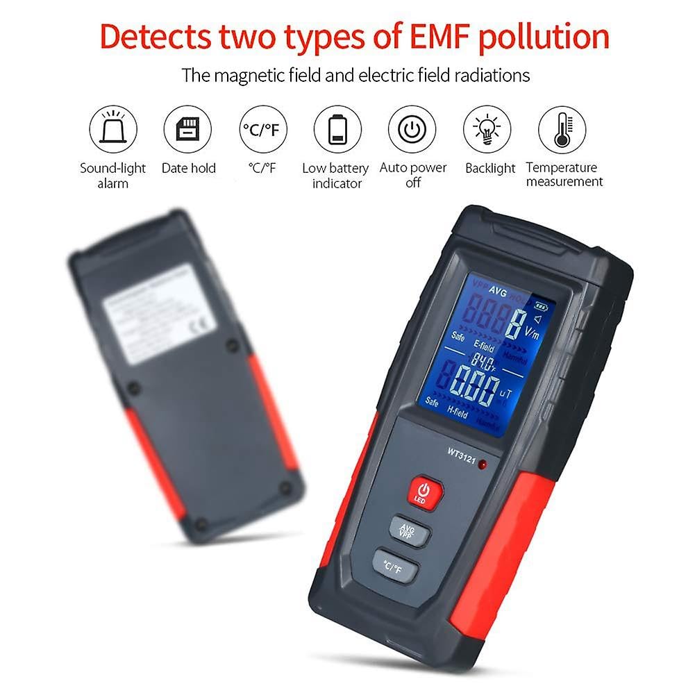 Real Instruments Emf Meter, Electromagnetic Radiation Tester,hand-held Mini Digital Backlight Lcd Emf Detector Sound And Light Alarm Great Tester For Home Emf Inspections, Office, Outdoor (WT3121)