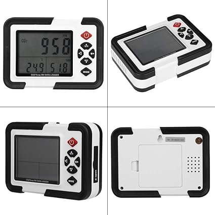 Real Instruments Digital Carbon Dioxide Meter with Certificate Indoor | Personal Use|Data Logger| Cold Storange| Display Range 0-9999PPM| Humidity CO2 Meter Monitor HT-2000