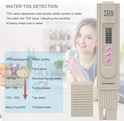 Real Instruments High-Precision Total Dissolved Solids (TDS) Meter with Wide Measurement Range, Automatic Temperature Compensation, Compact Waterproof Design & Accurate Water Quality Monitoring for Industrial, Environmental & Aquatic Applications (TDS-3)
