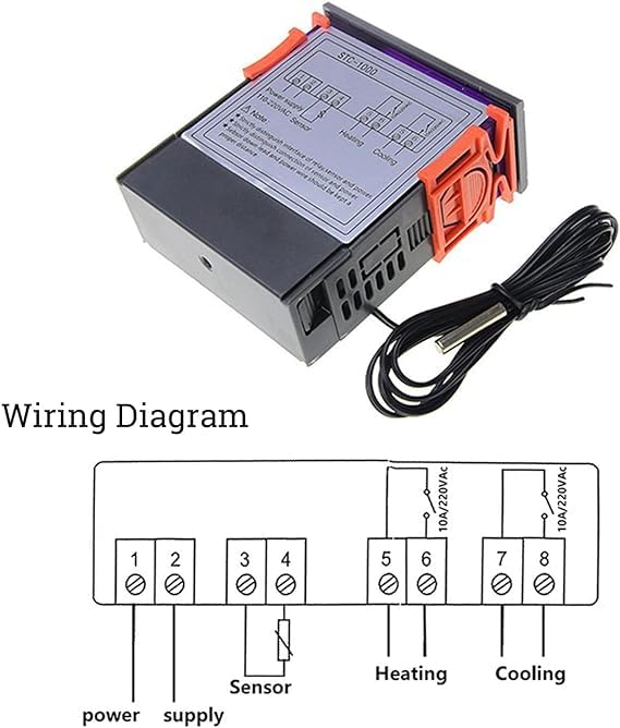 Real Instruments STC-1000 Temperature Controller Thermostat Incubator Electronic Digital Display Temperature Relay NTC Sensor (Upgraded -50° ~ 99°C) Multipurpose Controller With Sensor Probe