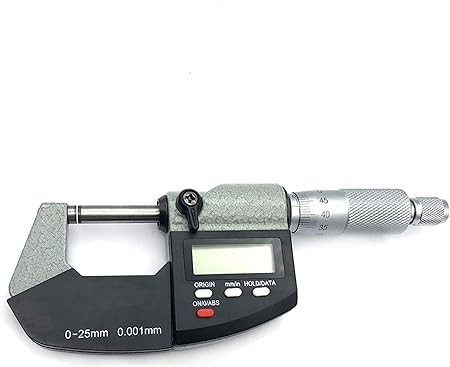 Real Instruments Digital Outside Micrometer Screw Gauge 0-25mm With Lcd Display & Carry Case Ideal For Accurate Measuring Dimensions In Inches & MM With Protective Case (MM-06)