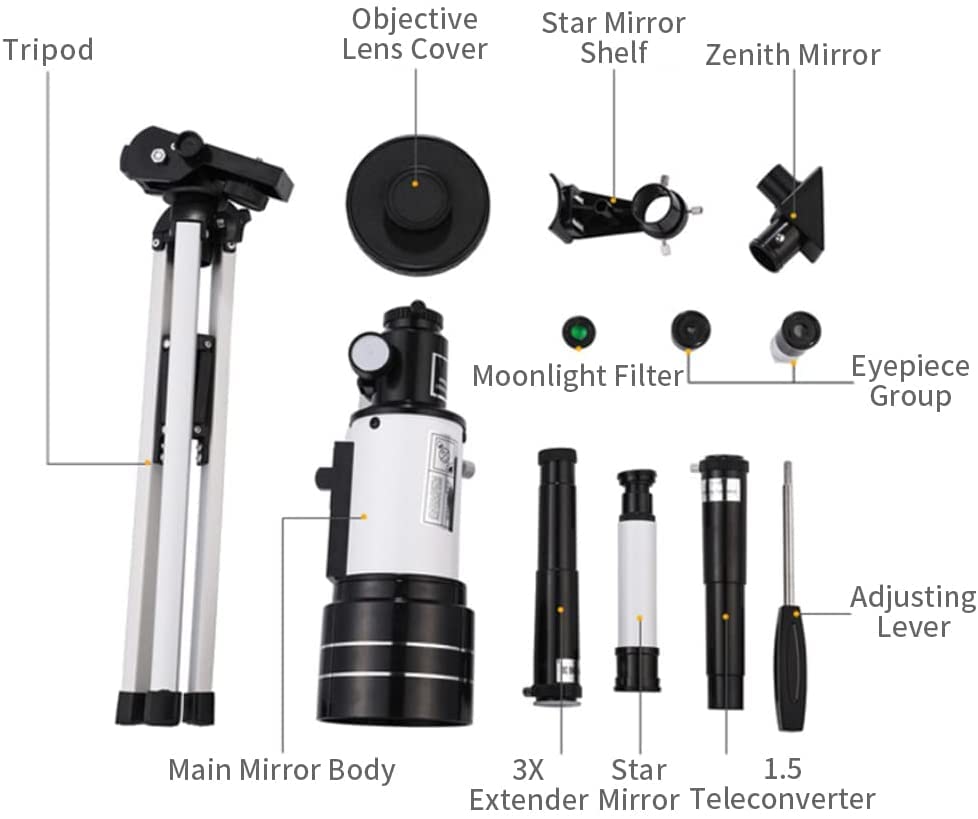 Real Instruments F30070M Telescope For Students High Power Telescope With Adjustable Tripod, F30070