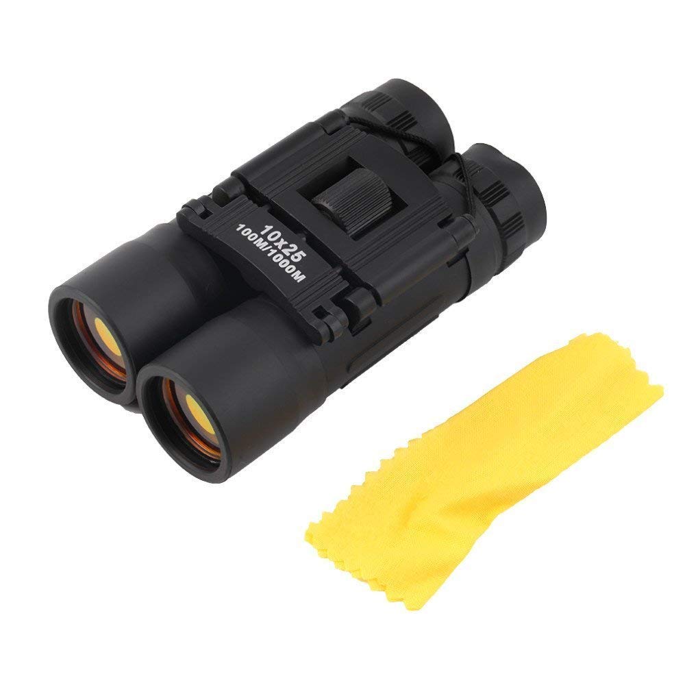 Real Instruments Compact 10x25 Mini Binoculars HD Vision Binoculars with Powerful Lens 101 to 1000m Vision Telescope For Outdoor, Travel Stargazing Concerts Sports Portable Long Distance Telescope for Kids Binocular, BN-10x25