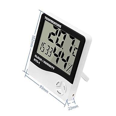 Real Instruments HTC-1 Digital Thermo Hygrometer with Indoor and Outdoor Temperature, Humidity Measurement, Time Display, Comfort Index, Memory Function, 12/24 Hour Clock, and Large LCD Screen for Home, Office, and Industrial Use